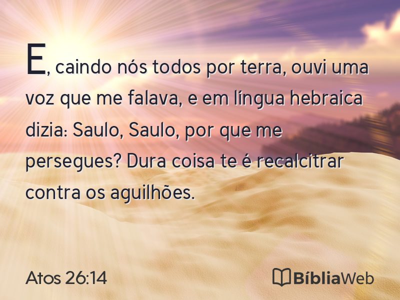 Atos 26:14 em imagem para compartilhar
