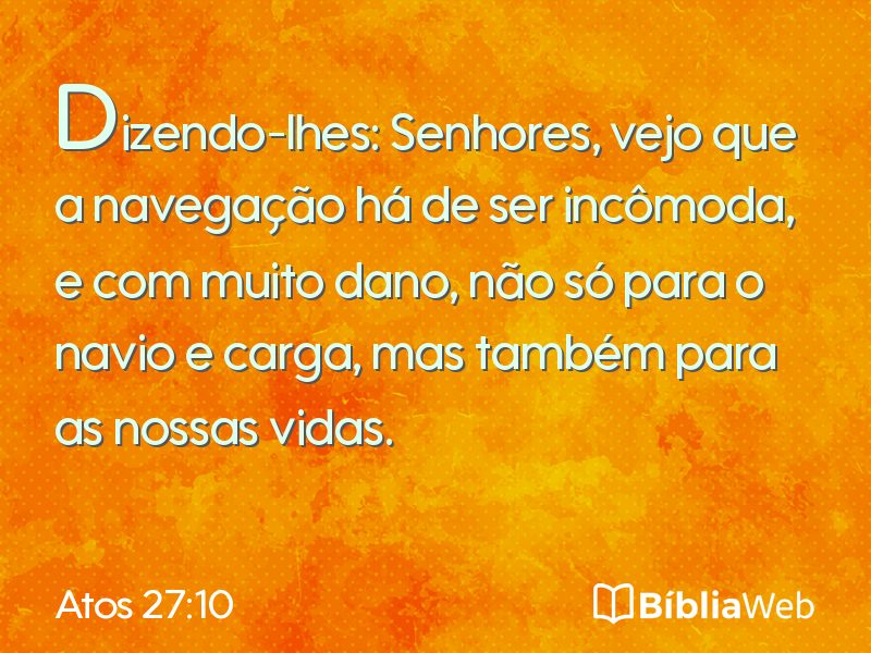 Atos 27:10 em imagem para compartilhar