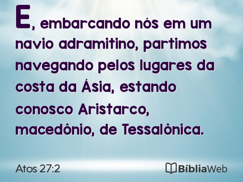 Atos 27:2 em imagem para compartilhar