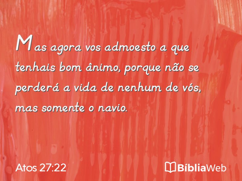 Atos 27:22 em imagem para compartilhar