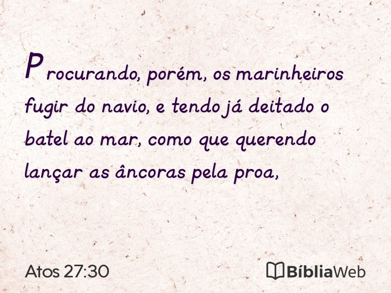 Atos 27:30 em imagem para compartilhar