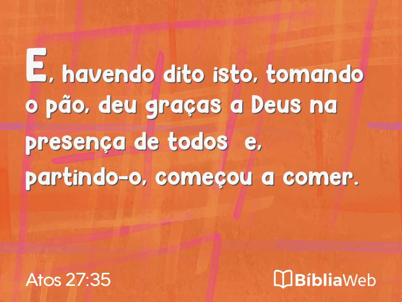 Atos 27:35 em imagem para compartilhar