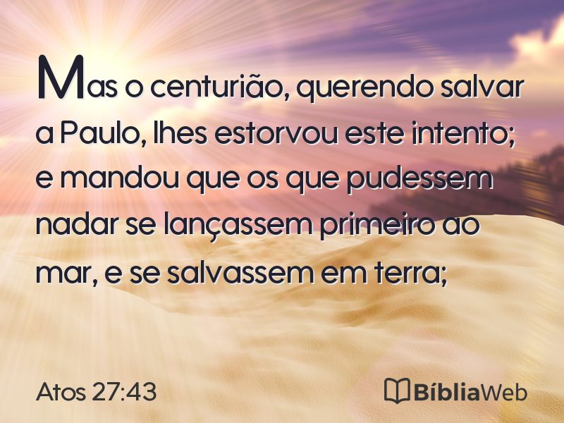 Atos 27:43 em imagem para compartilhar