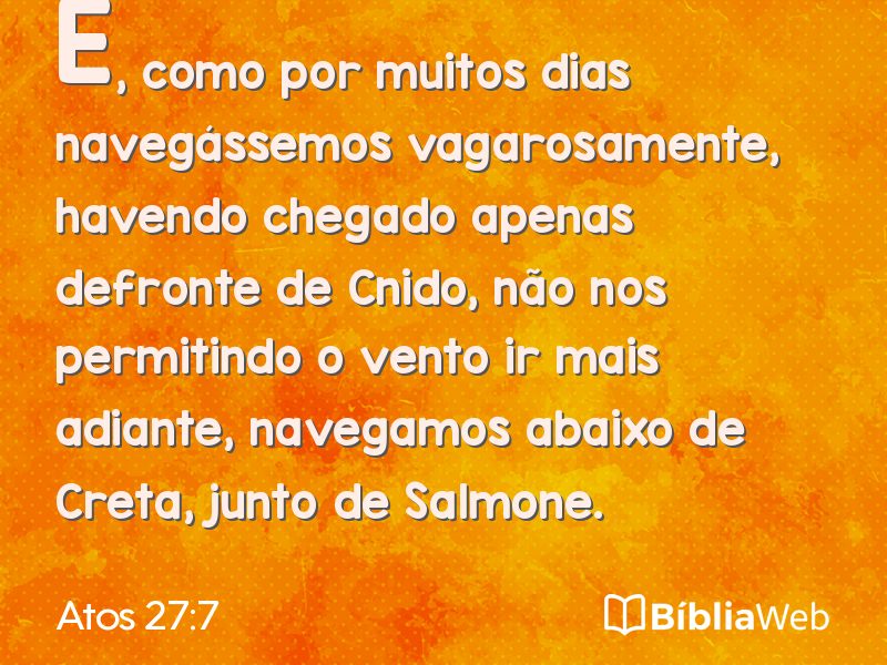 Atos 27:7 em imagem para compartilhar