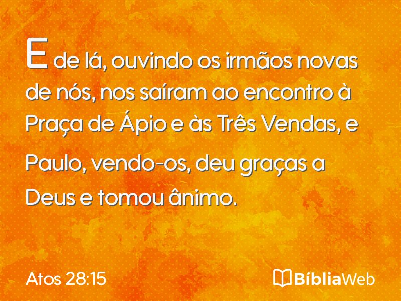 Atos 28:15 em imagem para compartilhar