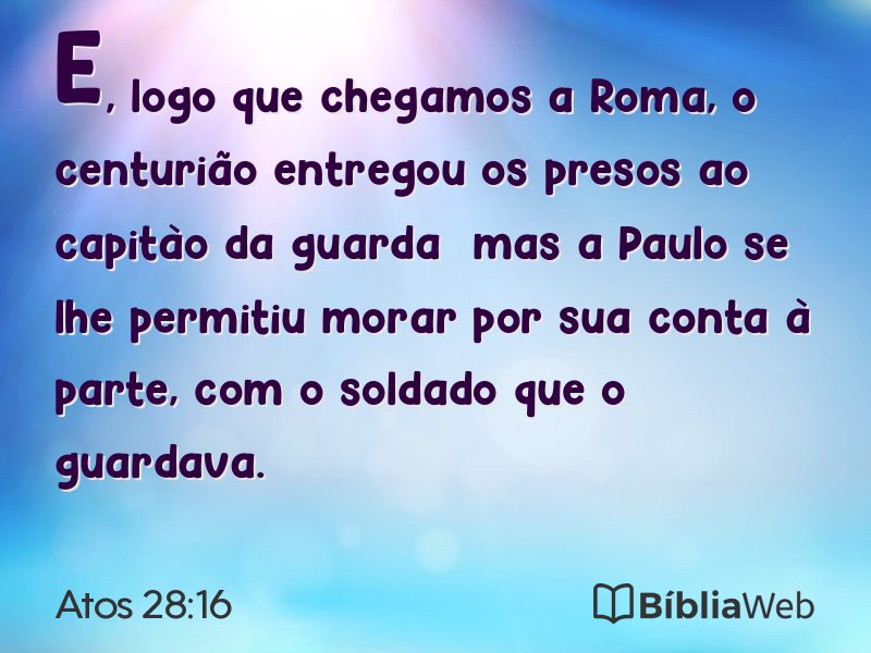 Atos 28:16 em imagem para compartilhar