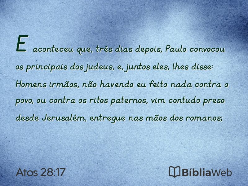Atos 28:17 em imagem para compartilhar