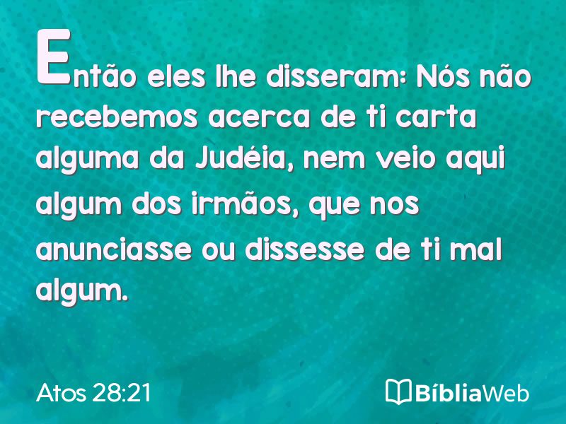 Atos 28:21 em imagem para compartilhar