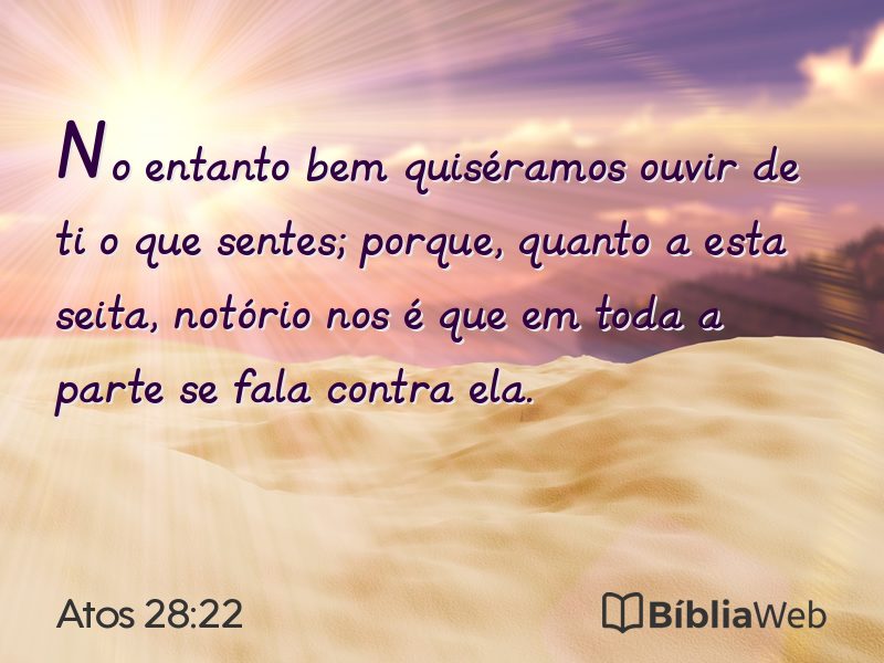 Atos 28:22 em imagem para compartilhar