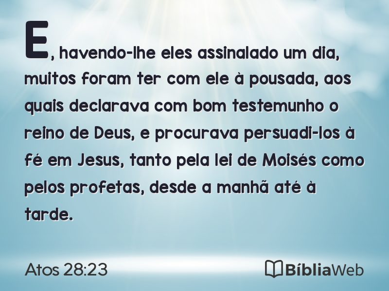 Atos 28:23 em imagem para compartilhar