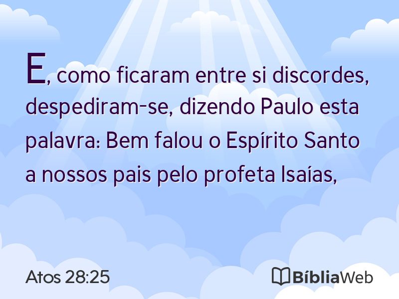 Atos 28:25 em imagem para compartilhar
