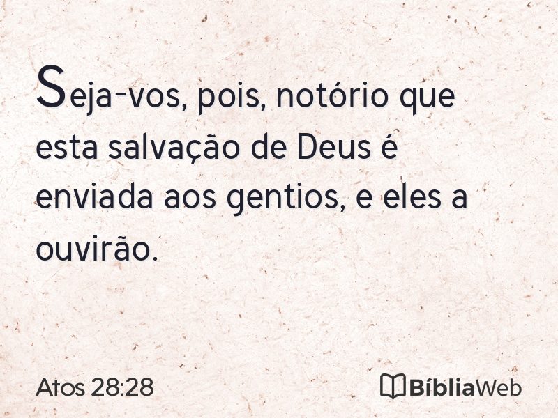 Atos 28:28 em imagem para compartilhar