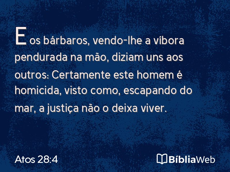 Atos 28:4 em imagem para compartilhar