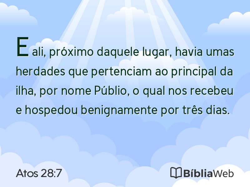 Atos 28:7 em imagem para compartilhar