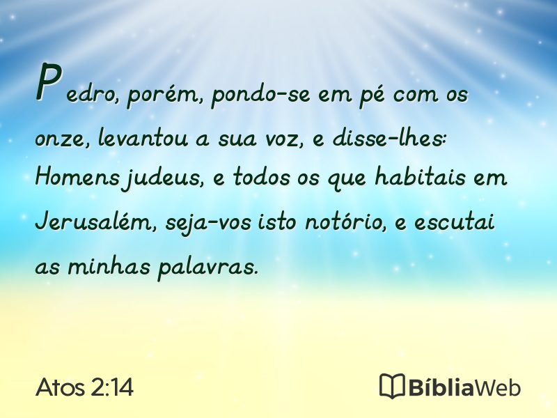 Atos 2:14 em imagem para compartilhar