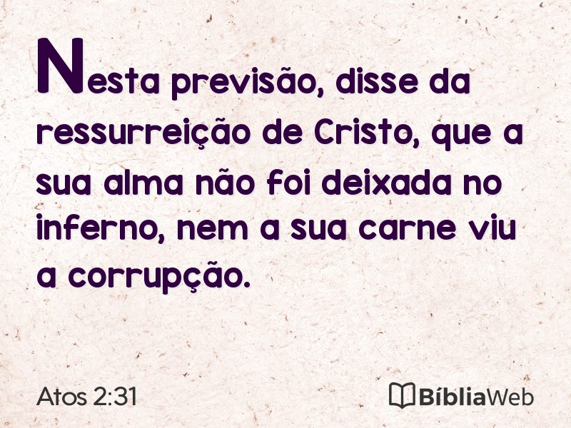 Atos 2:31 em imagem para compartilhar