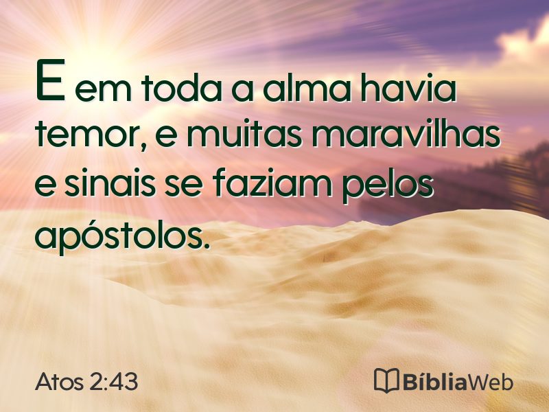 Atos 2:43 em imagem para compartilhar