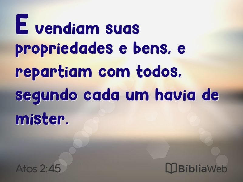 Atos 2:45 em imagem para compartilhar
