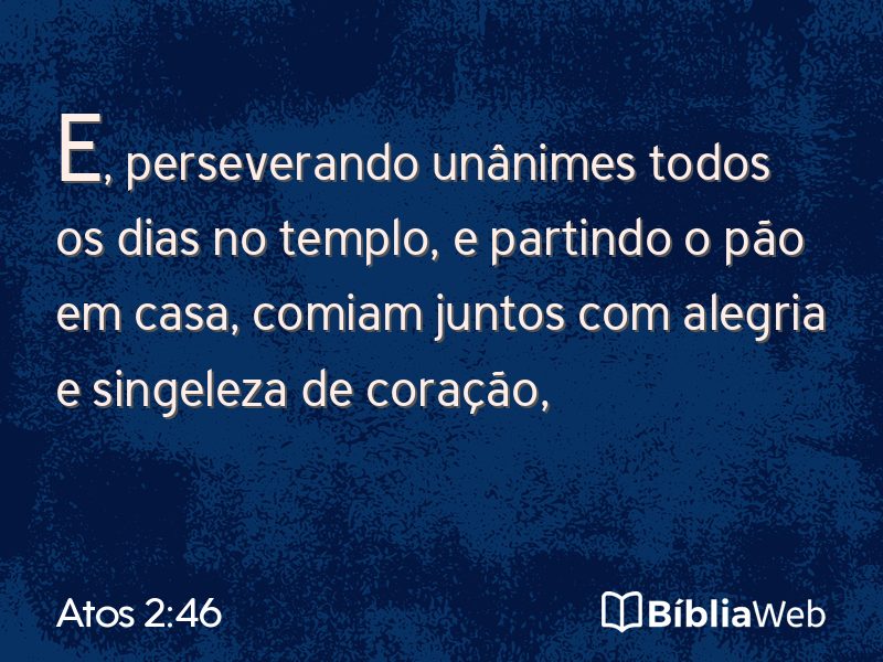 Atos 2:46 em imagem para compartilhar