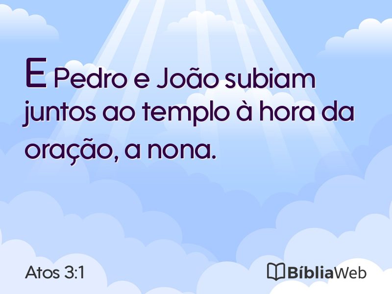 Atos 3:1 em imagem para compartilhar
