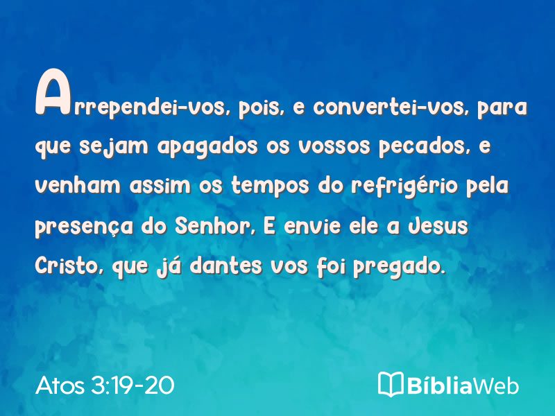Atos 3:19-20 em imagem para compartilhar