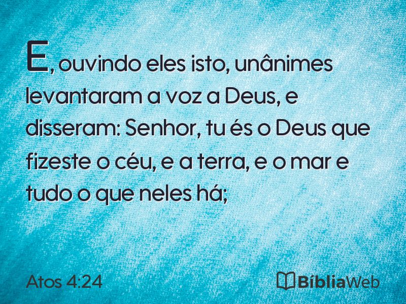 Atos 4:24 em imagem para compartilhar