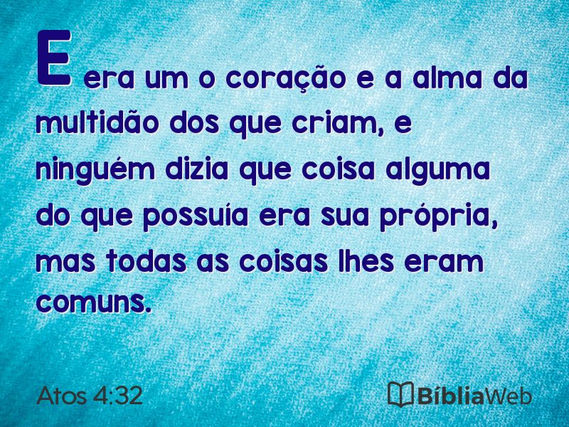 Atos 4:32 em imagem para compartilhar