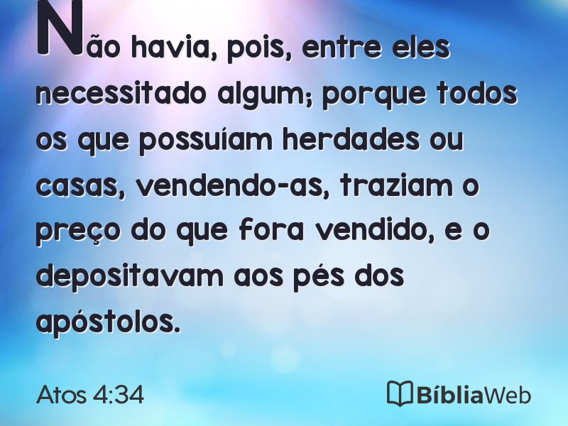 Atos 4:34 em imagem para compartilhar