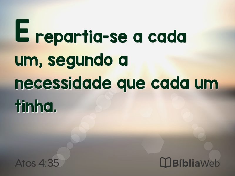 Atos 4:35 em imagem para compartilhar