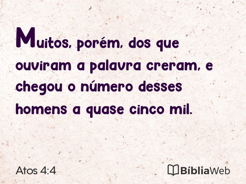 Atos 4:4 em imagem para compartilhar