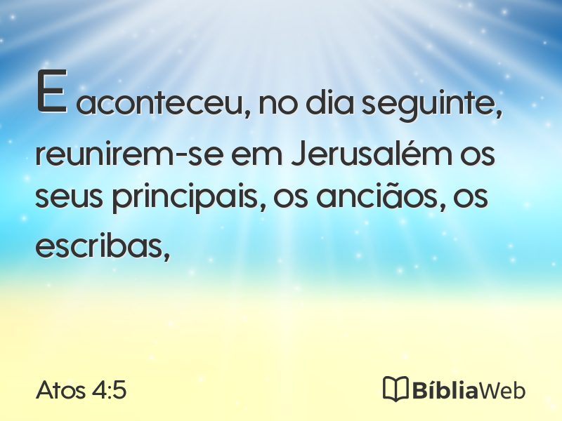 Atos 4:5 em imagem para compartilhar
