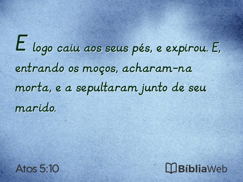 Atos 5:10 em imagem para compartilhar