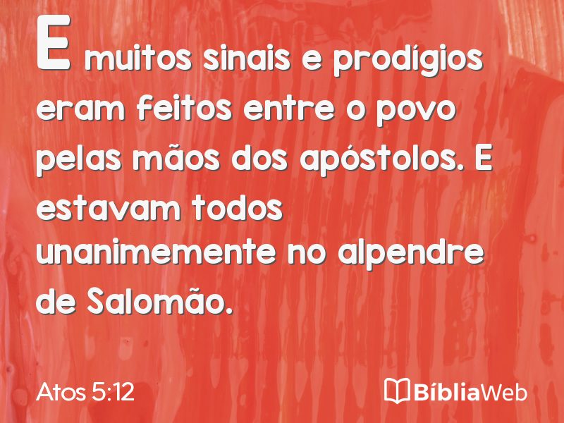 Atos 5:12 em imagem para compartilhar
