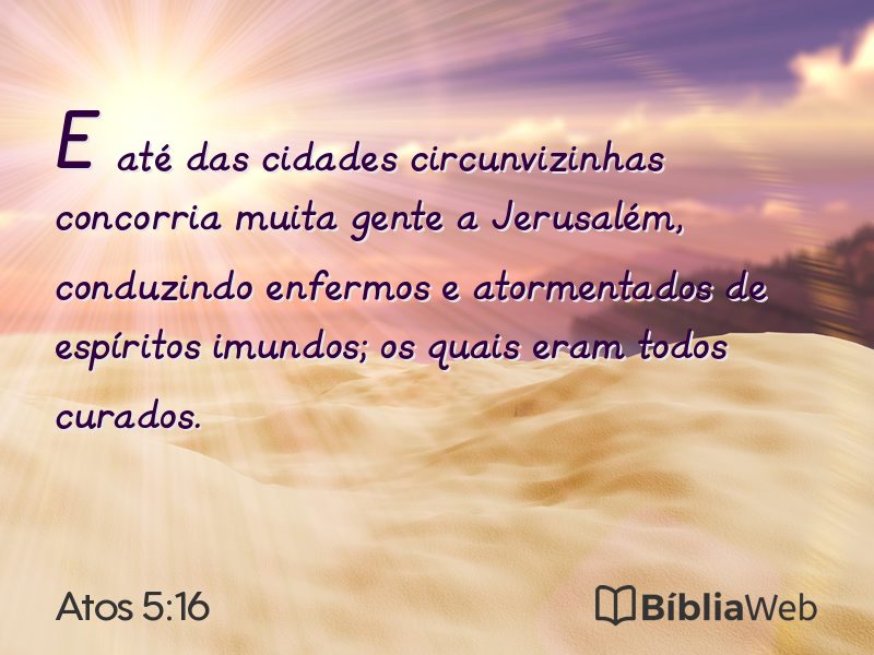 Atos 5:16 em imagem para compartilhar