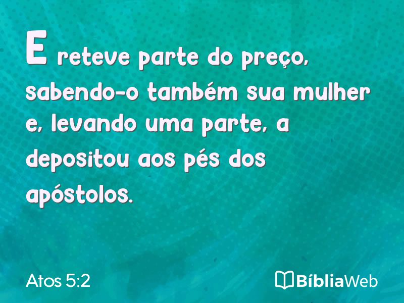 Atos 5:2 em imagem para compartilhar