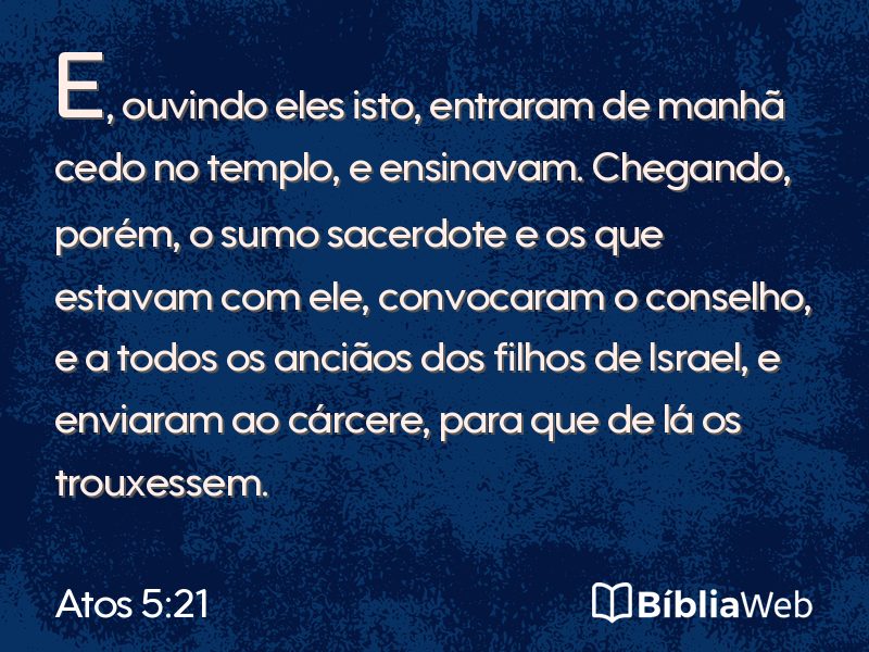 Atos 5:21 em imagem para compartilhar