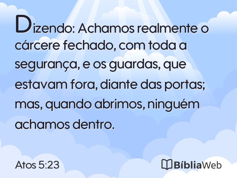 Atos 5:23 em imagem para compartilhar