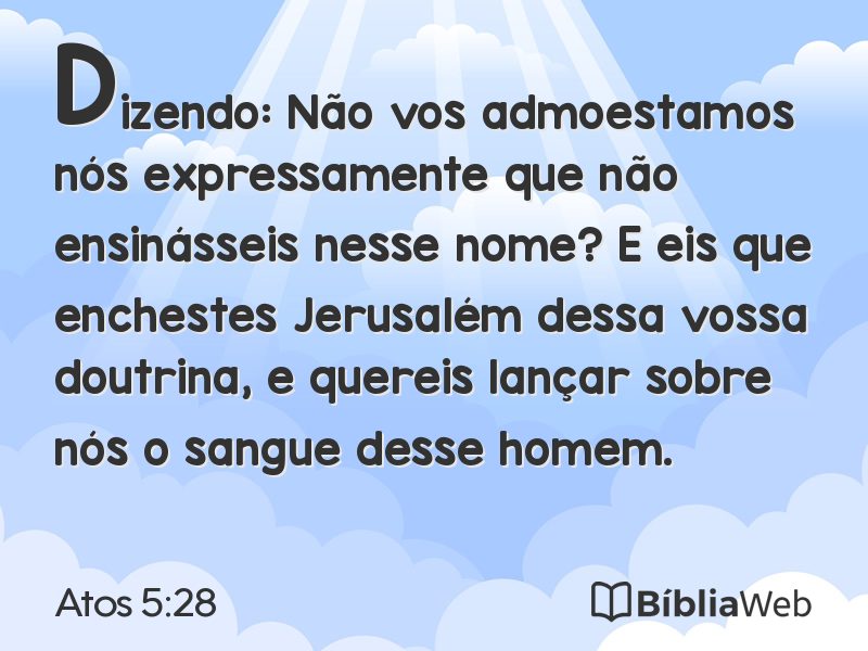 Atos 5:28 em imagem para compartilhar