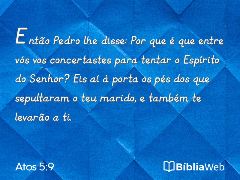 Atos 5:9 em imagem para compartilhar