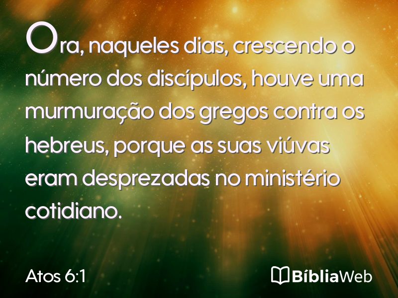 Atos 6:1 em imagem para compartilhar