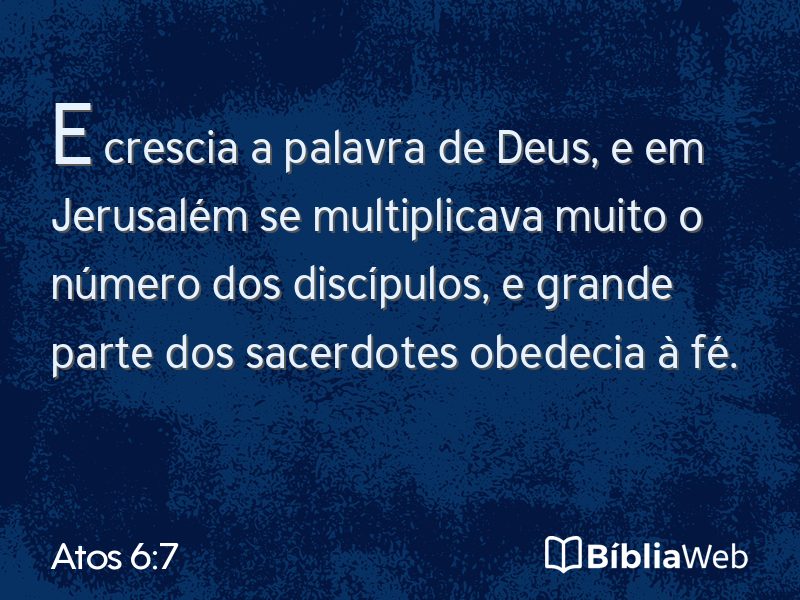 Atos 6:7 em imagem para compartilhar