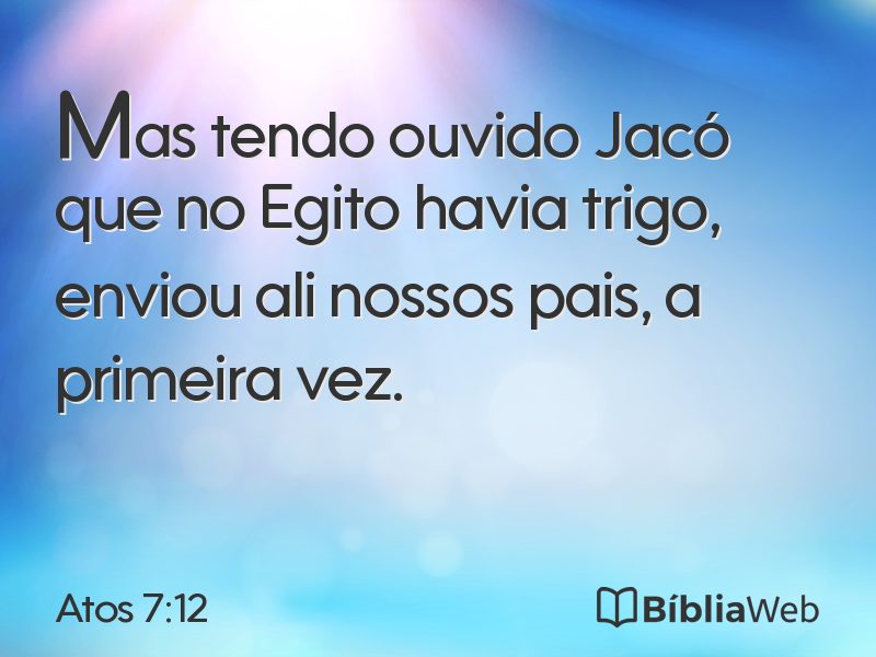 Atos 7:12 em imagem para compartilhar