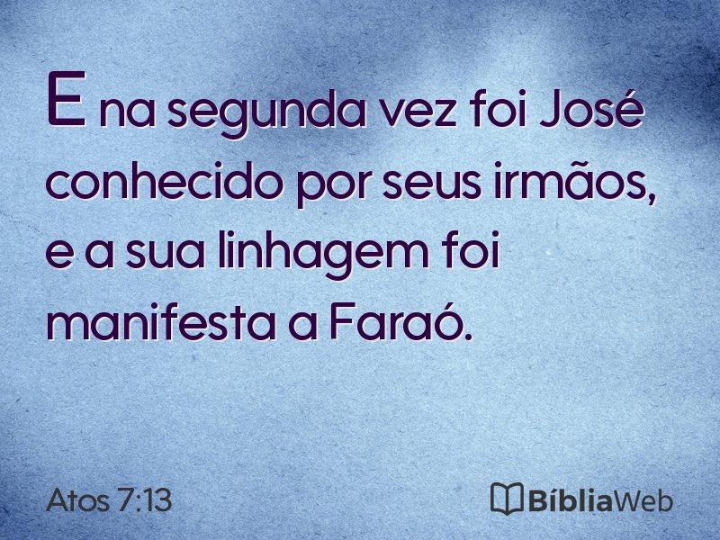 Atos 7:13 em imagem para compartilhar