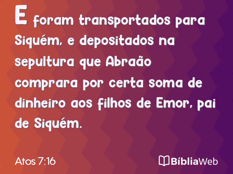 Atos 7:16 em imagem para compartilhar