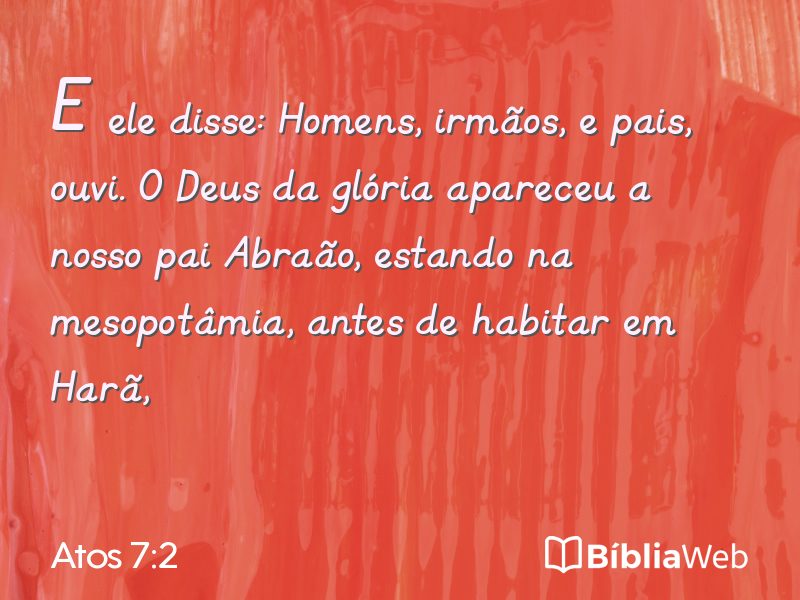 Atos 7:2 em imagem para compartilhar