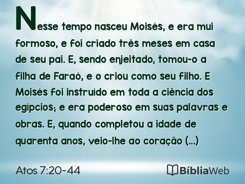 Atos 7:20-44 em imagem para compartilhar