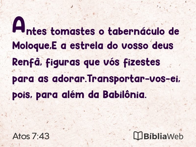 Atos 7:43 em imagem para compartilhar