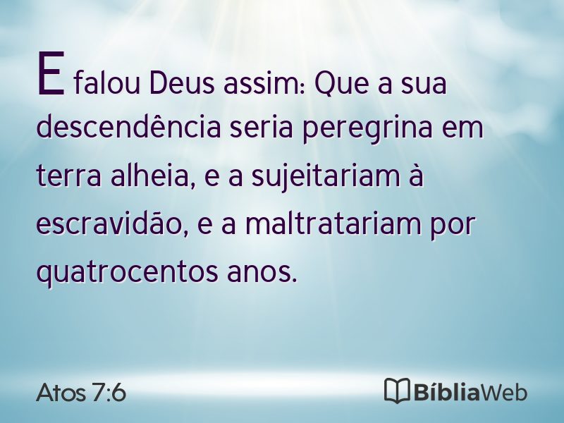 Atos 7:6 em imagem para compartilhar