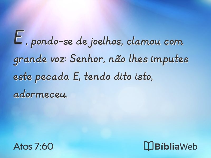 Atos 7:60 em imagem para compartilhar