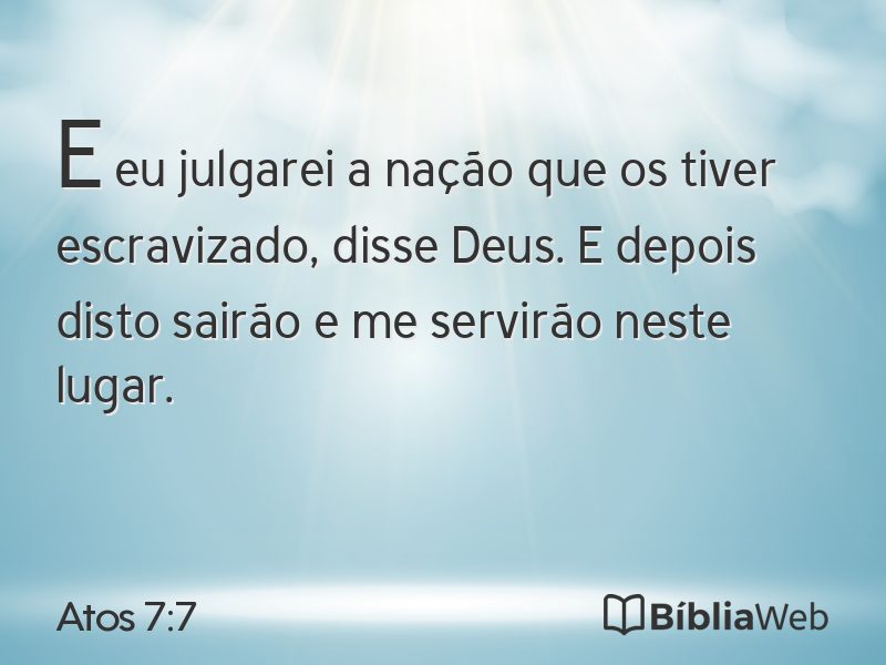 Atos 7:7 em imagem para compartilhar